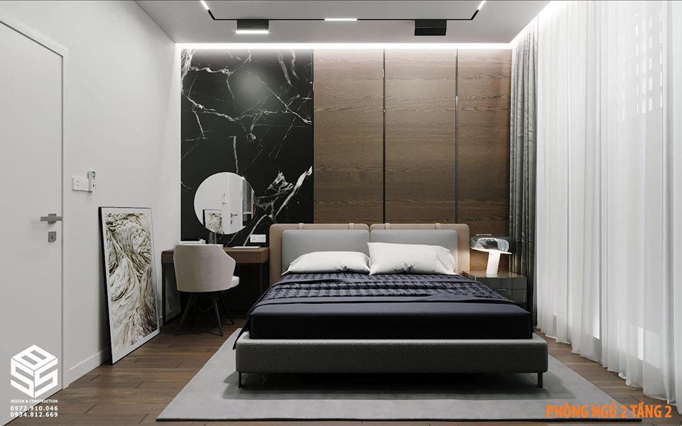 Phòng ngủ đơn giản hiện đại nhà ống 3 tầng đẹp