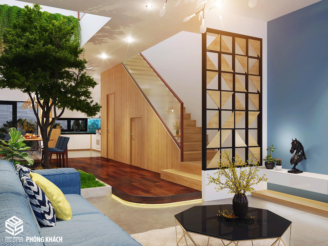 mẫu trang trí phòng khách nhà ống đẹp