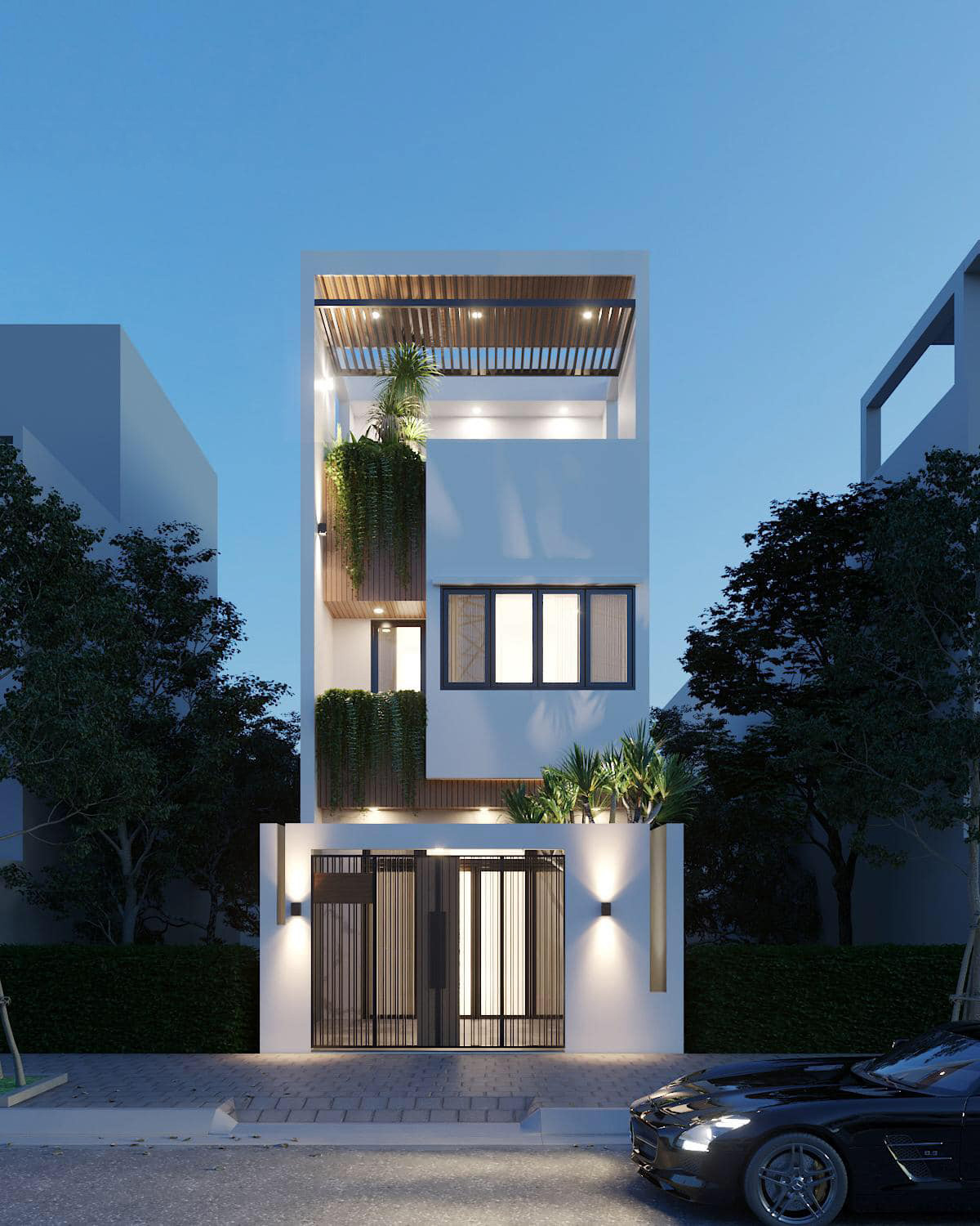 mẫu nhà 3 tầng tối giản nhà 3 tầng