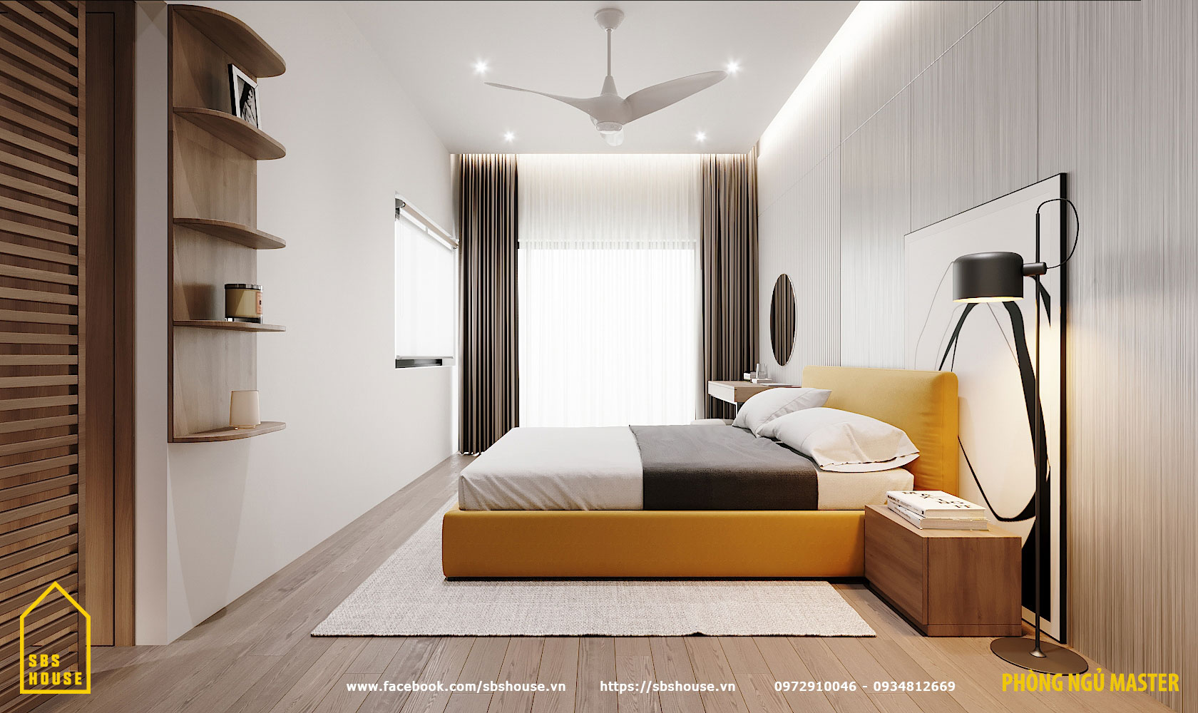 Phòng ngủ master tươi trẻ và hiện đại Phòng ngủ master tươi trẻ và hiện đại