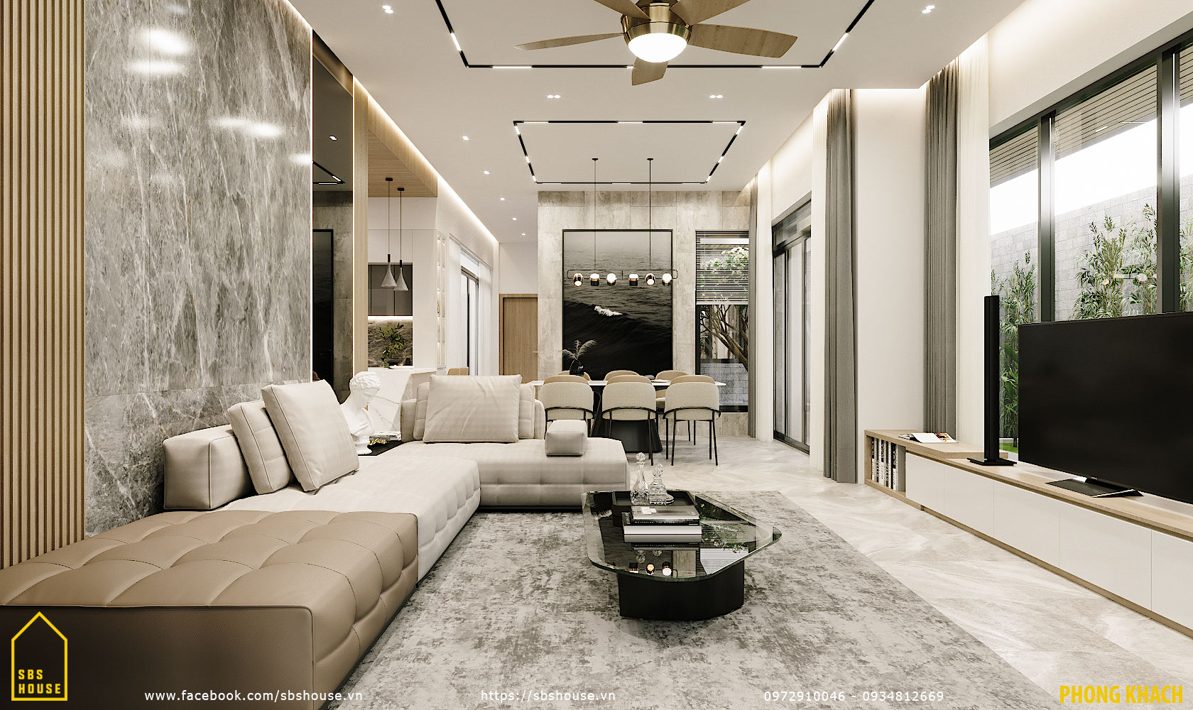 10 Mẫu nội thất phòng khách villa đẹp xuất sắc với thiết kế hiện đại