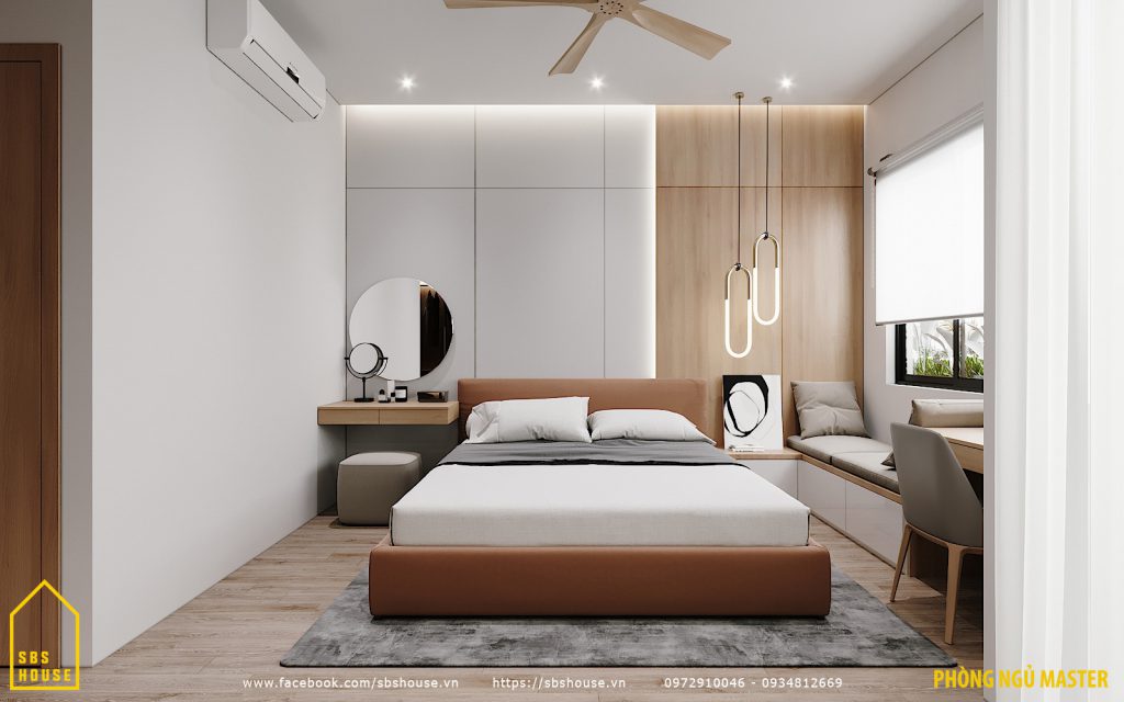 Phòng ngủ master đẹp phong cách tối giản