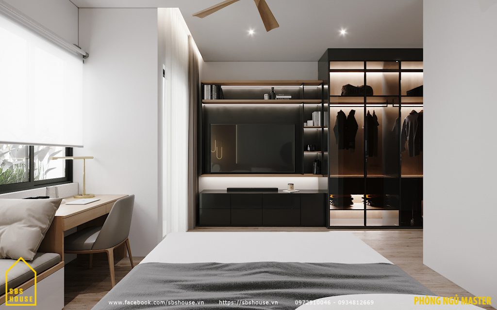 Phòng ngủ master đẹp phong cách tối giản