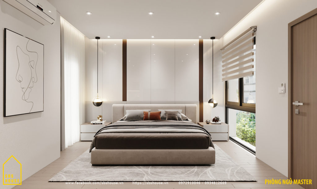 Mẫu phòng ngủ master phong cách tối giản