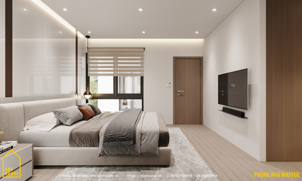 Mẫu phòng ngủ master phong cách tối giản