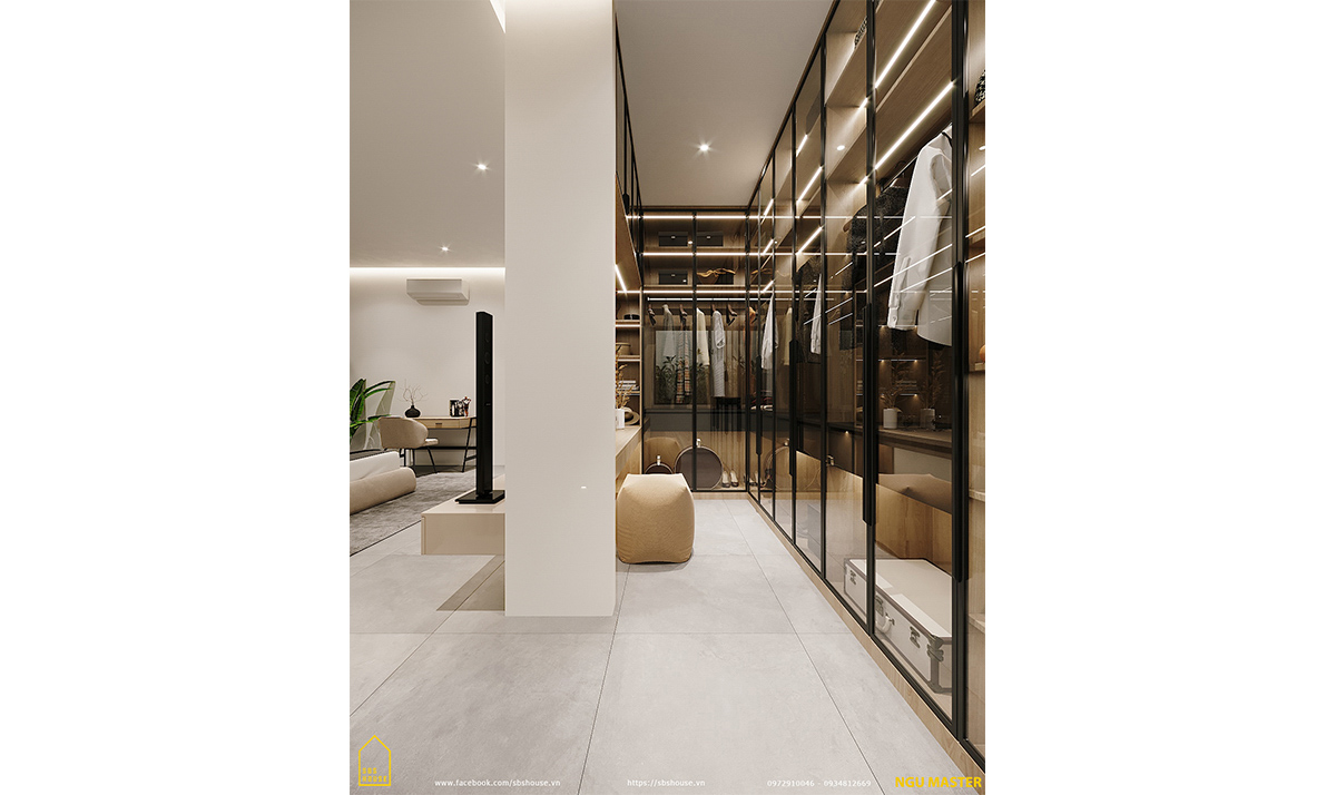 thiết kế nội thất nhà đẹp 2 tầng 1 tum sbshouse