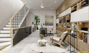 thiết kế nội thất nhà đẹp 2 tầng 1 tum sbshouse