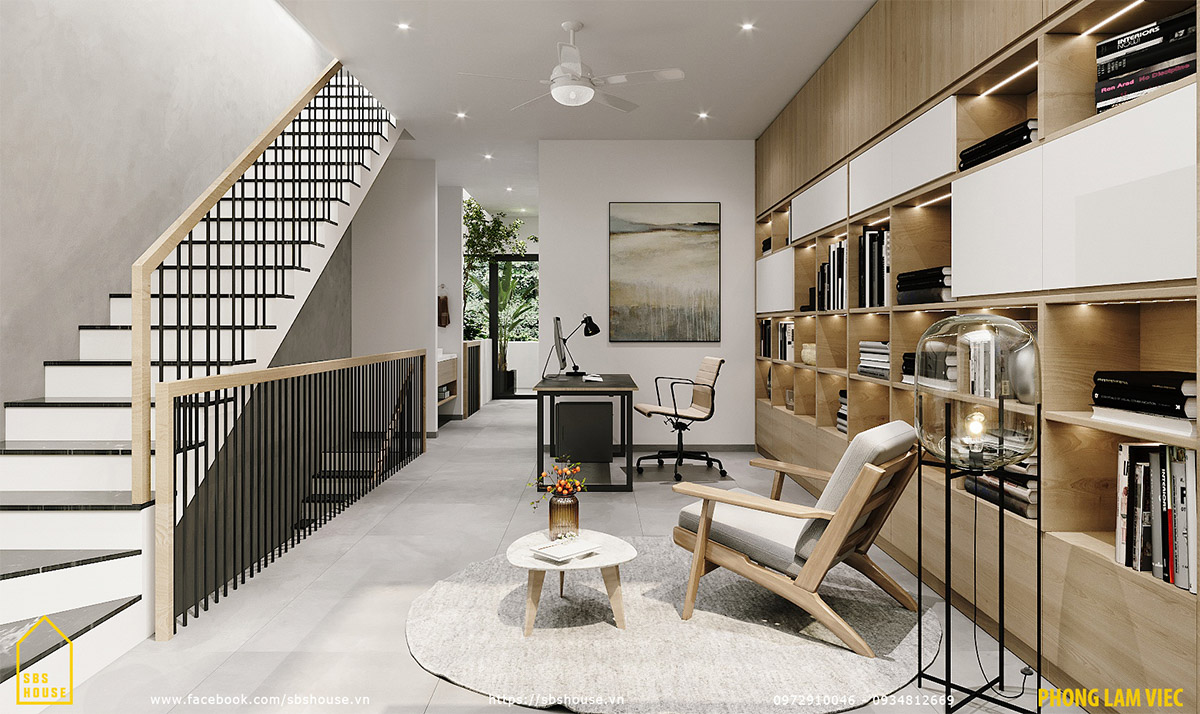 thiết kế nội thất nhà đẹp 2 tầng 1 tum sbshouse