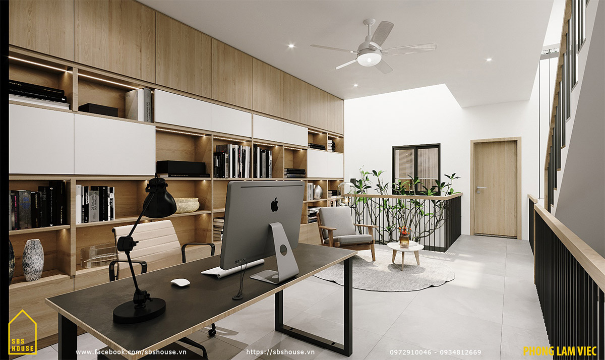 thiết kế nội thất nhà đẹp 2 tầng 1 tum sbshouse