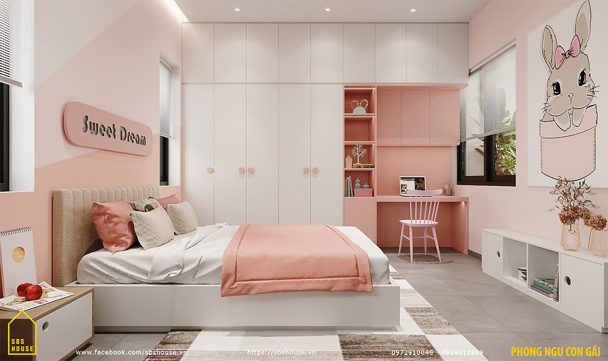 thiết kế nội thất nhà đẹp 2 tầng 1 tum sbshouse
