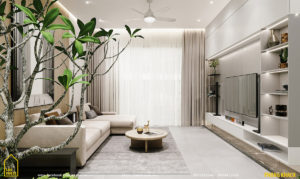 thiết kế nội thất nhà đẹp 2 tầng 1 tum sbshouse