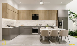 thiết kế nội thất nhà đẹp 2 tầng 1 tum sbshouse