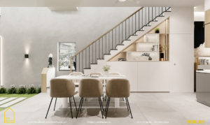 thiết kế nội thất nhà đẹp 2 tầng 1 tum sbshouse
