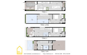 Mẫu nhà 2 tầng 1 tum đẹp được thiết kế bởi SBS