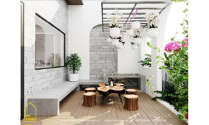 Mẫu nhà 2 tầng 1 tum đẹp được thiết kế bởi SBS