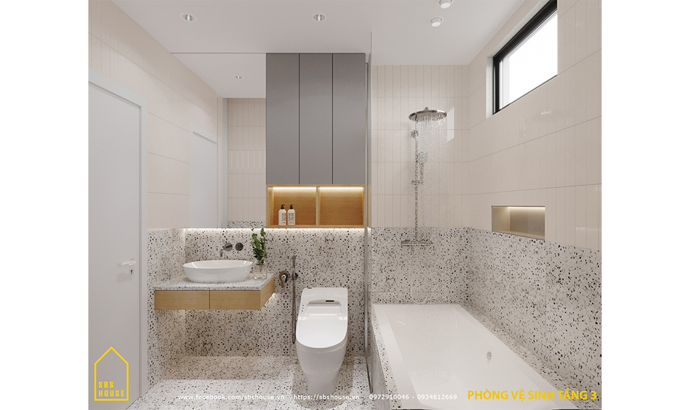 Mẫu nhà vệ sinh phòng tắm có bồn tắm cho nhà phố & biệt thự