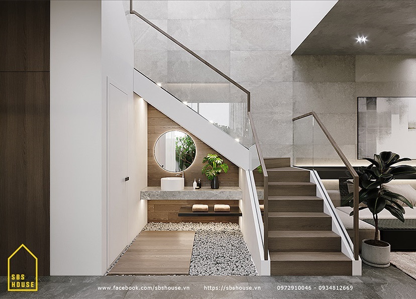Top 3 mẫu thiết kế cầu thang nhà ống 5m đẹp sang trọng hiện đại