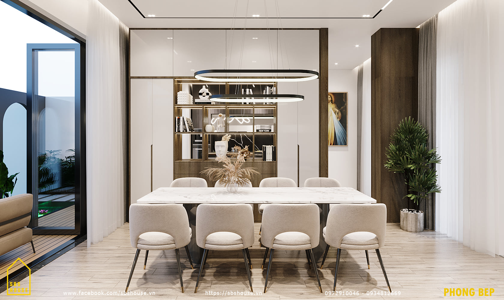 thiết kế phòng ăn biệt thự đẹp