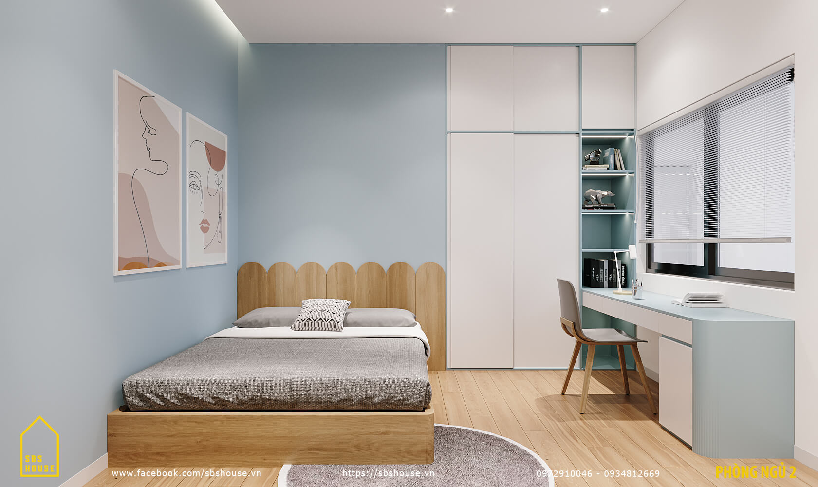 Màu sơn phòng ngủ mệnh Thuỷ