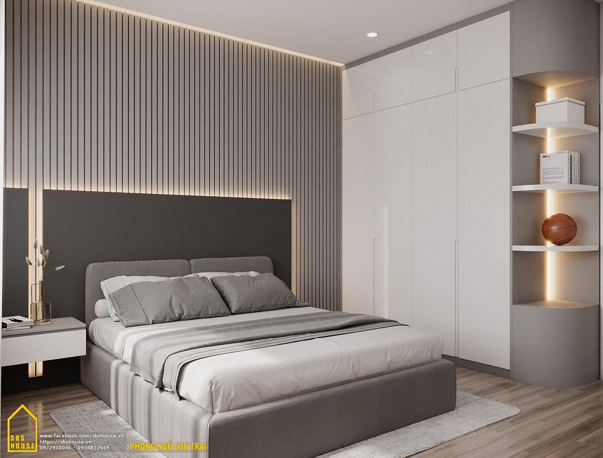 thiết kế tủ âm tường phòng ngủ