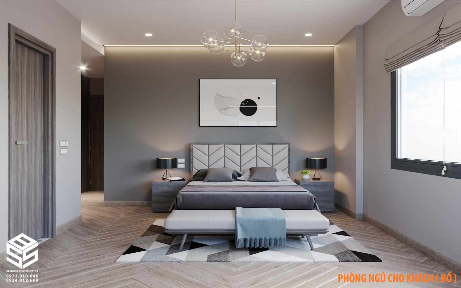 Mẫu thiết kế nội thất chung cư 2 phòng ngủ phong cách hiện đại