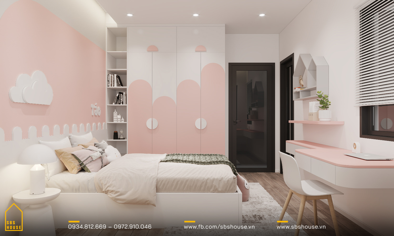 decor phòng ngủ màu hồng