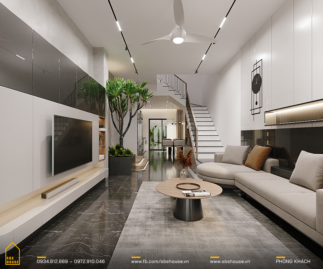 7 mẫu thiết kế thi công nội thất phòng khách nhà ống đẹp, sang trọng
