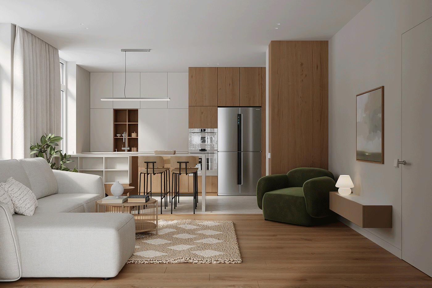 Mẫu thiết kế nội thất căn hộ chung cư phong cách hiện đại