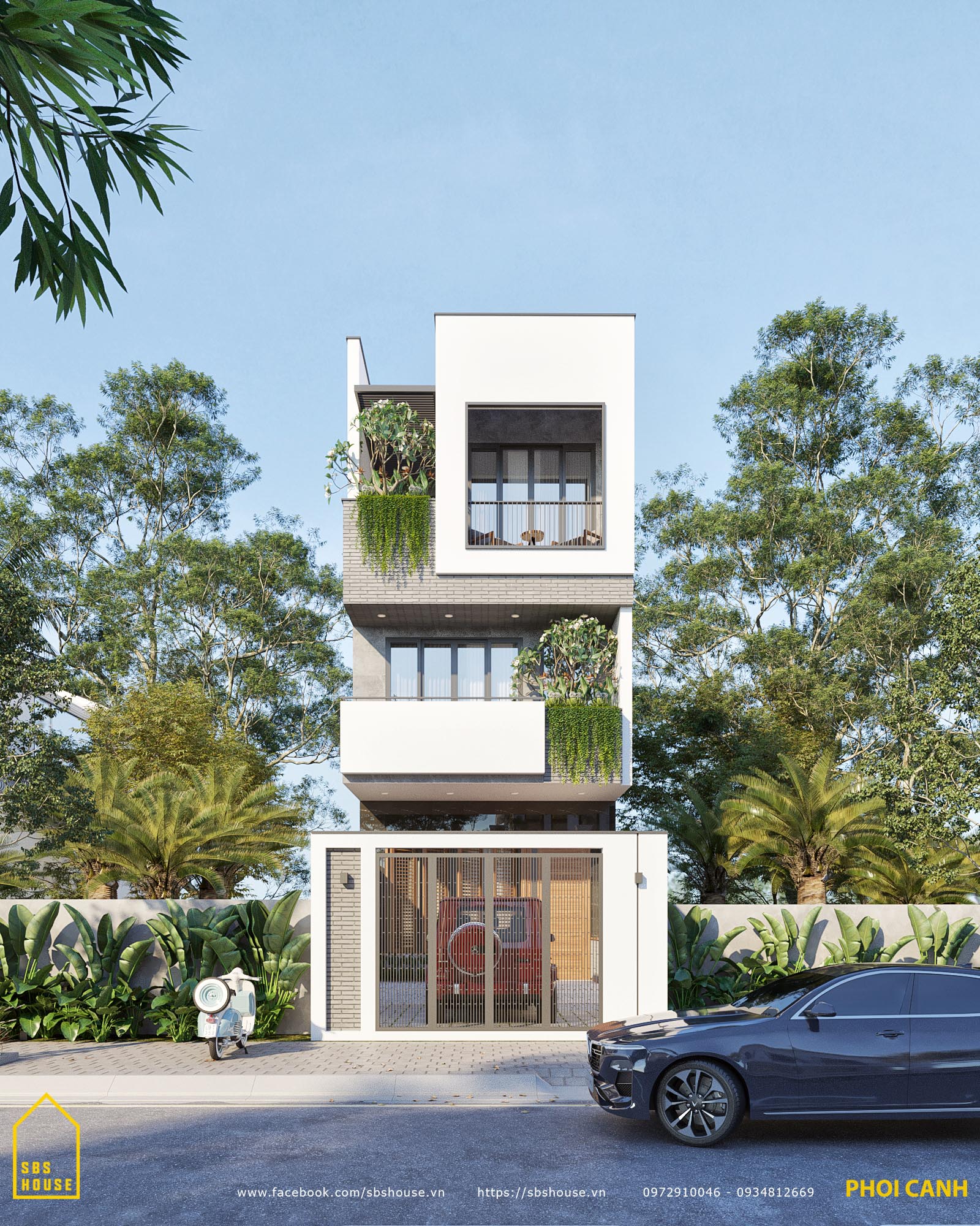 mẫu nhà 3 tầng đẹp hiện đại tại Quảng Ngãi, Phổ Đức