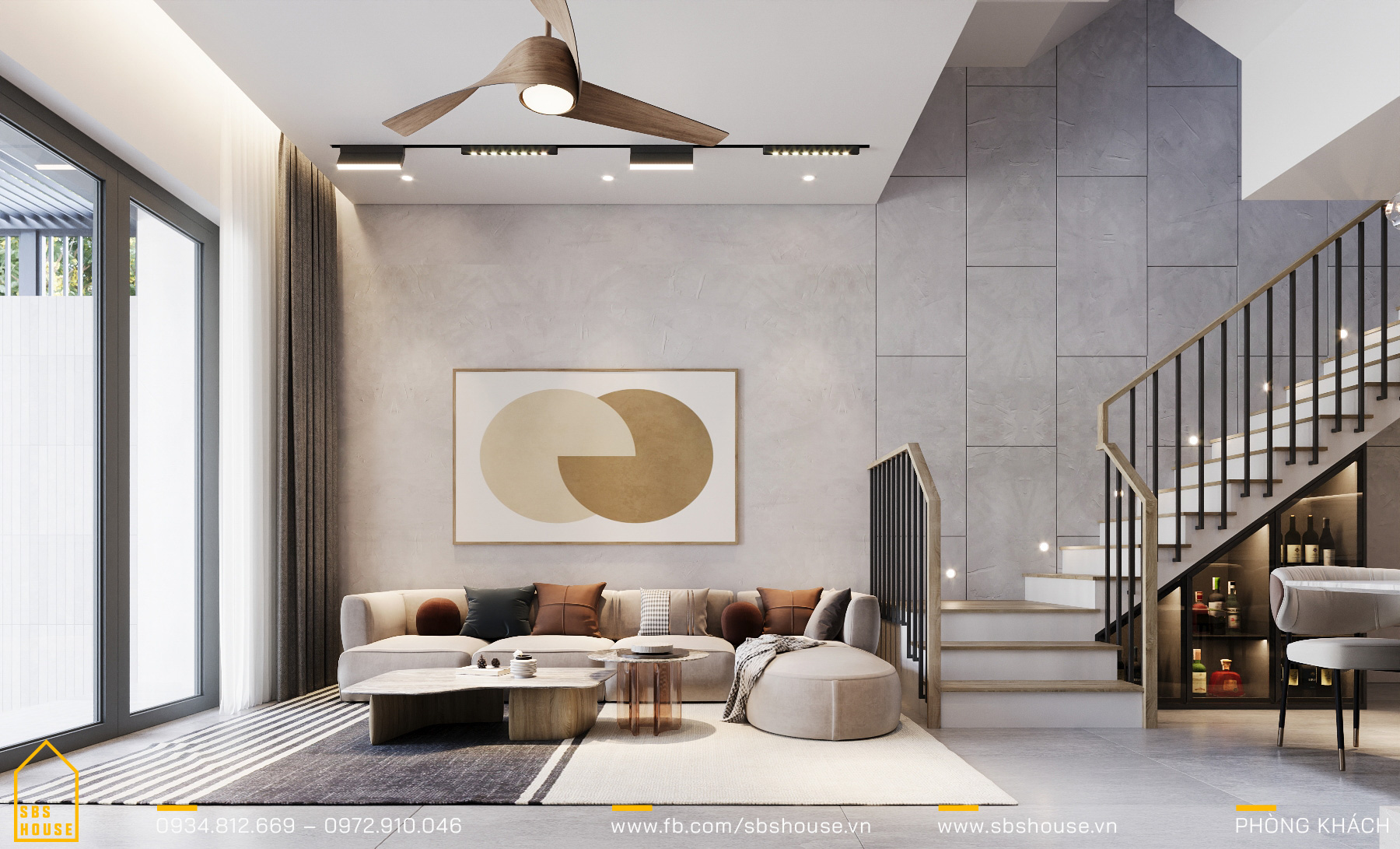 ngôi nhà bố trí nội thất tiện nghi và tối ưu diện tích 5x20m