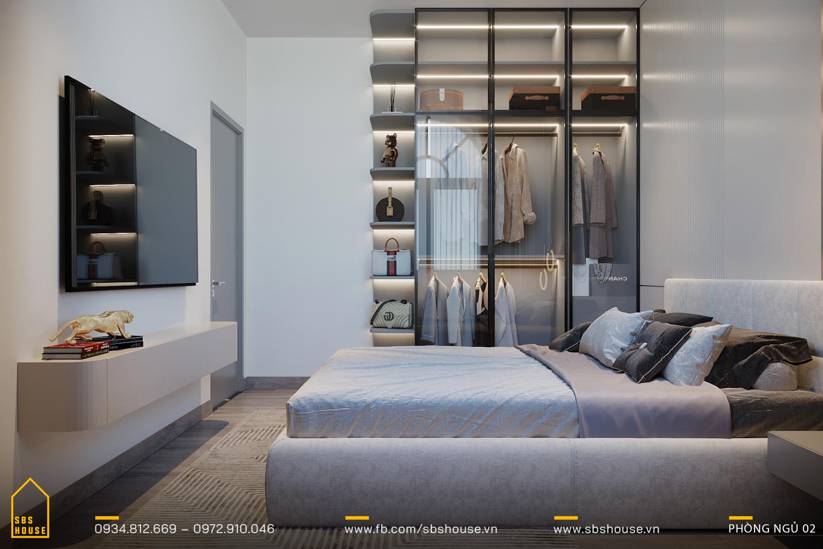 Thiết kế phòng ngủ theo phong cách tối giản giúp gia chủ dễ dàng chìm vào giấc ngủ sâu, tái tạo năng lượng mỗi ngày.