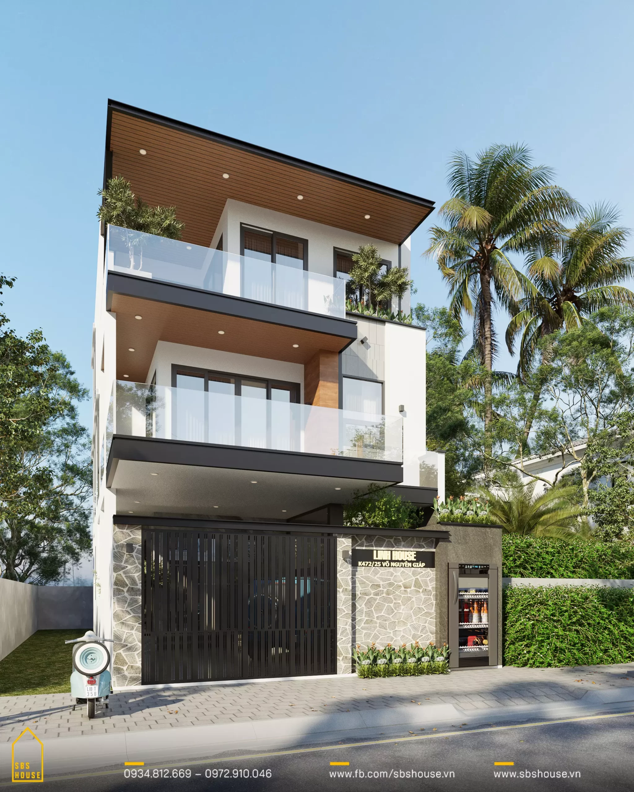 mặt tiền nhà gác lửng sang trọng 