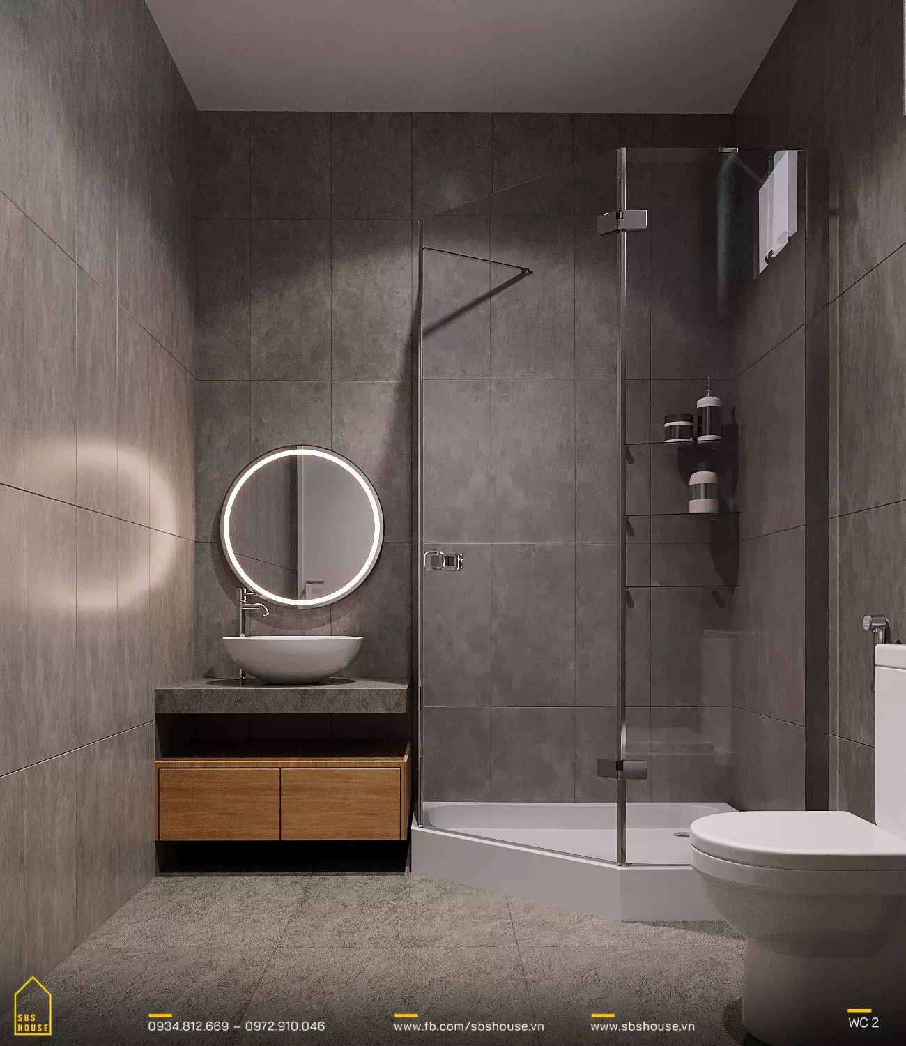 thiết kế phòng tắm vách kính