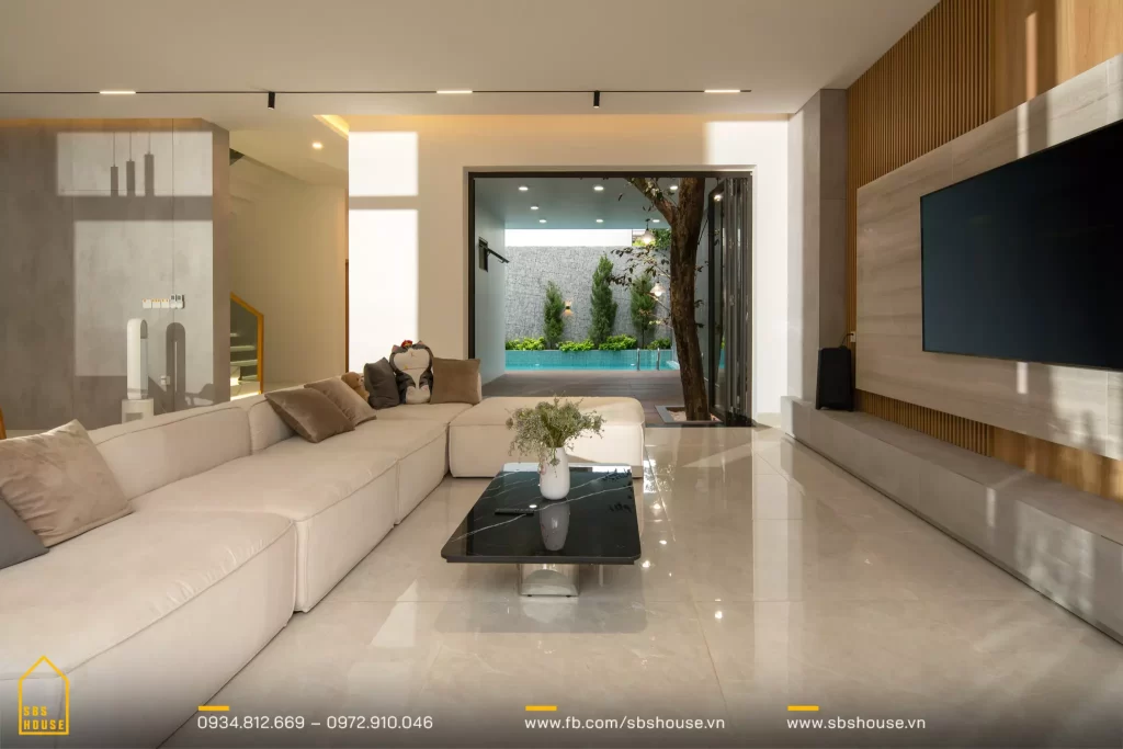 nội thất nhà biệt thự 12x25m hiện đại
