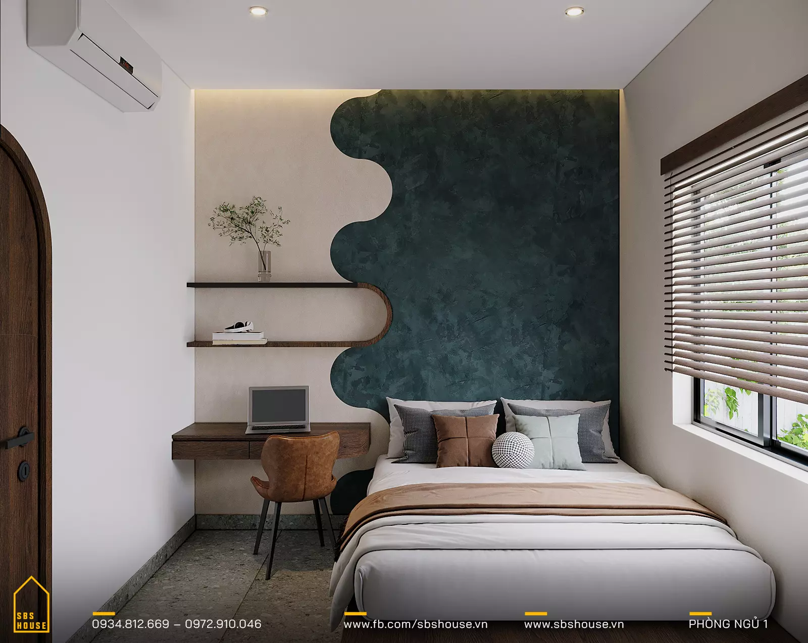 Hai phòng ngủ phụ dành cho các thành viên gia đình hoặc khách mời, được thiết kế thoải mái và ấm áp.