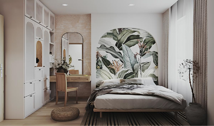 phòng ngủ phong cách nhiệt đới 