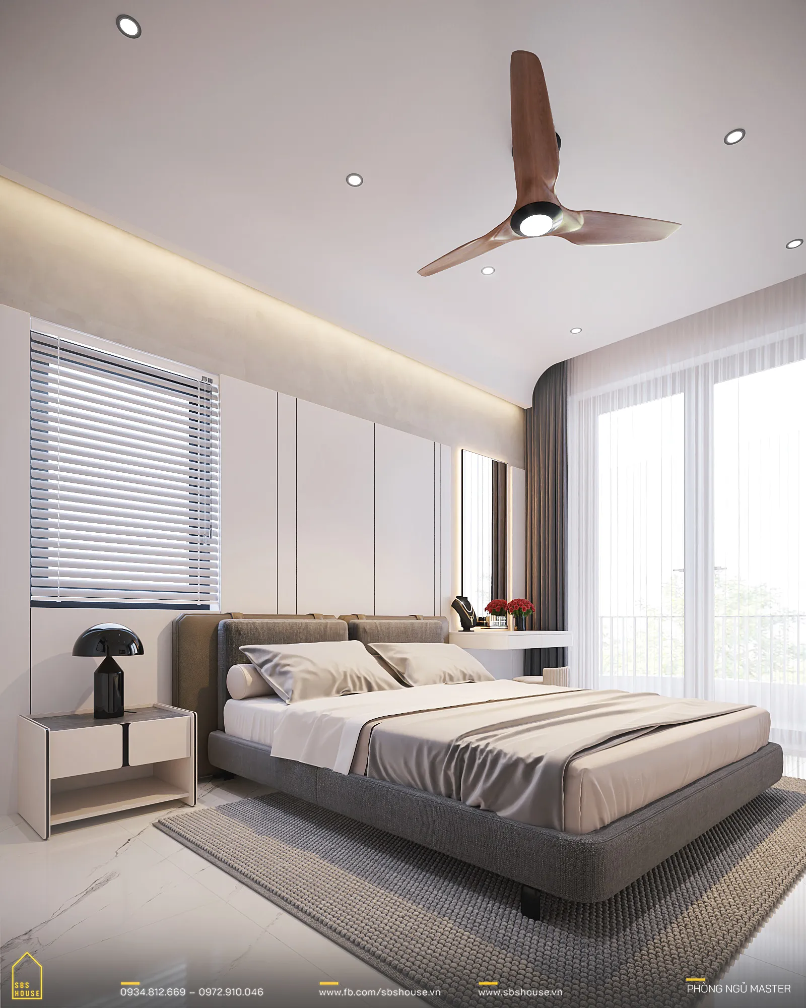 nội thất phòng ngủ hiện đại kết hợp tối giản