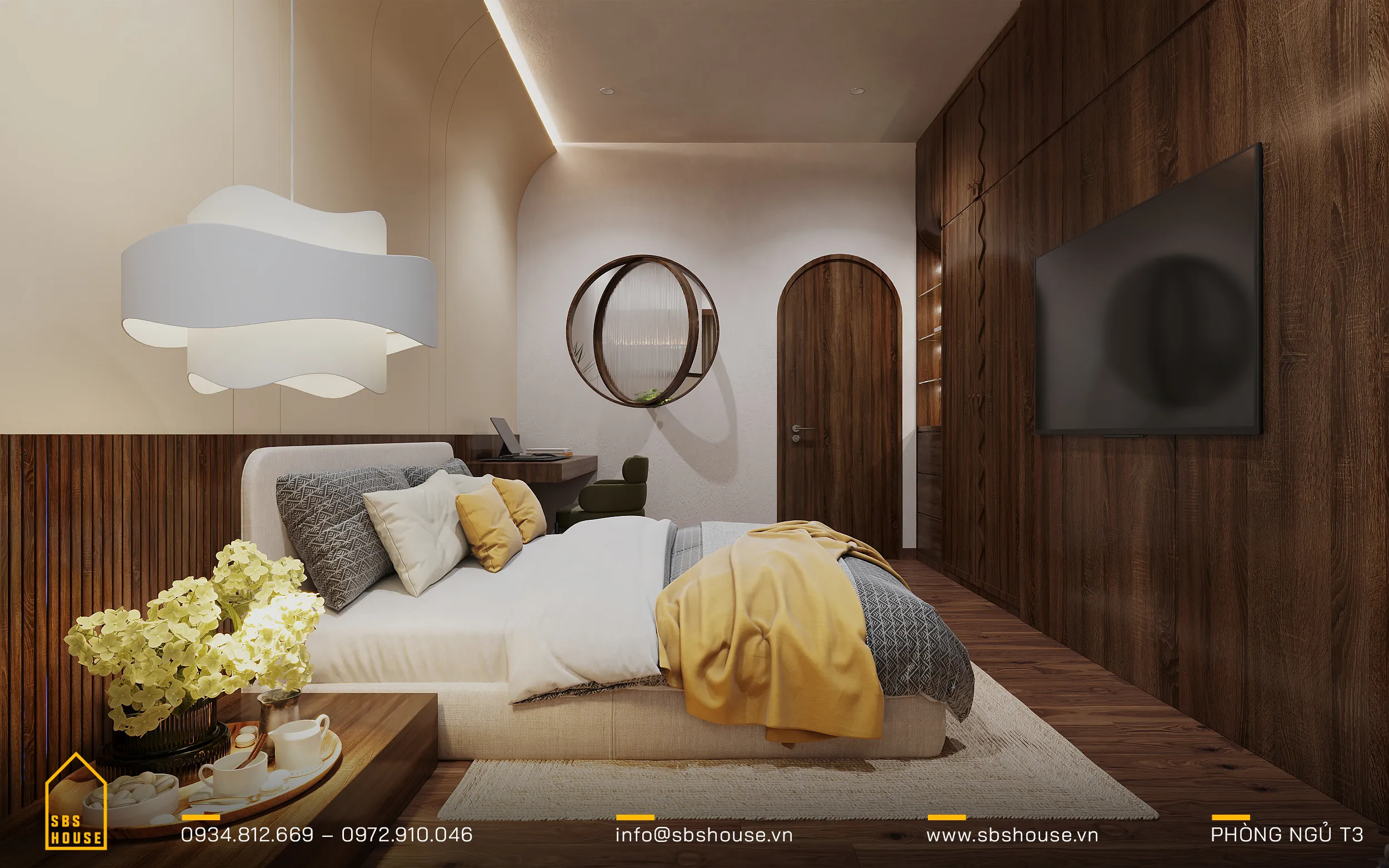 mẫu thiết kế nội thất phòng ngủ cho nhà phố đẹp