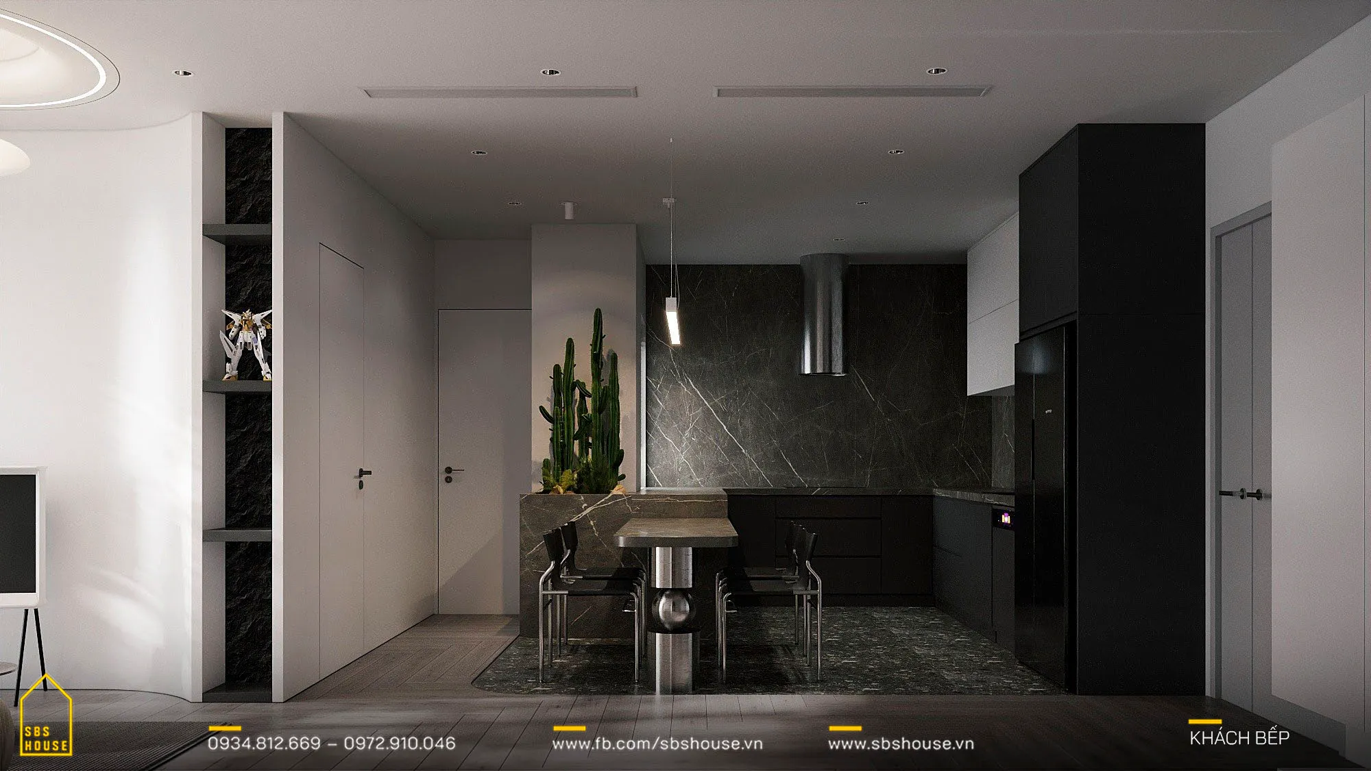mẫu decor phòng bếp nhà chung cư