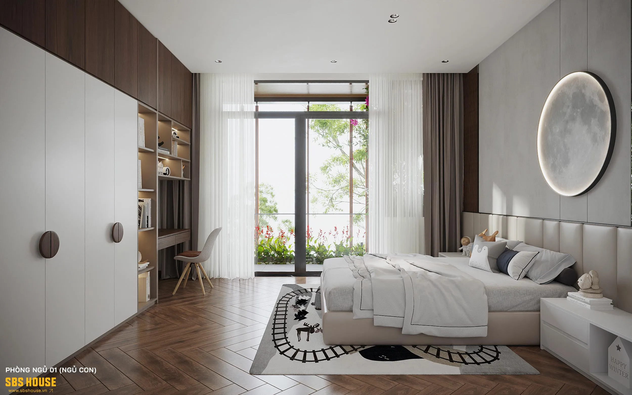 mẫu phòng ngủ bé trai 10 tuổi thiết kế không gian mở