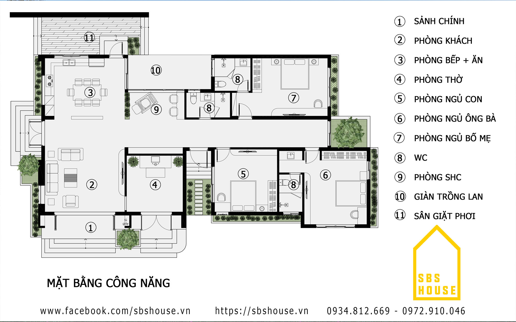 nhà cấp 4 hiện đại 3 phòng ngủ mái nhật