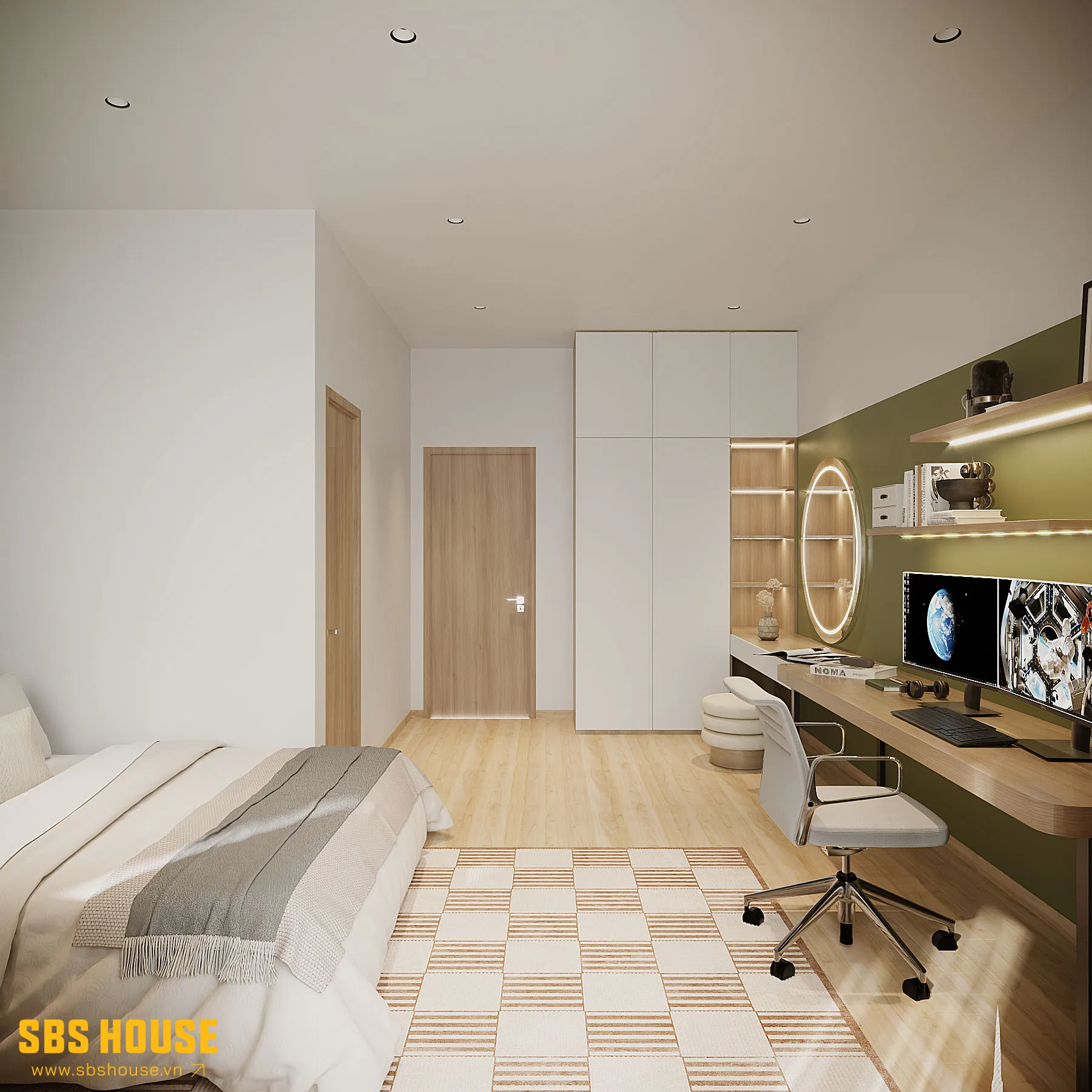 Màu sơn phòng ngủ mệnh Mộc