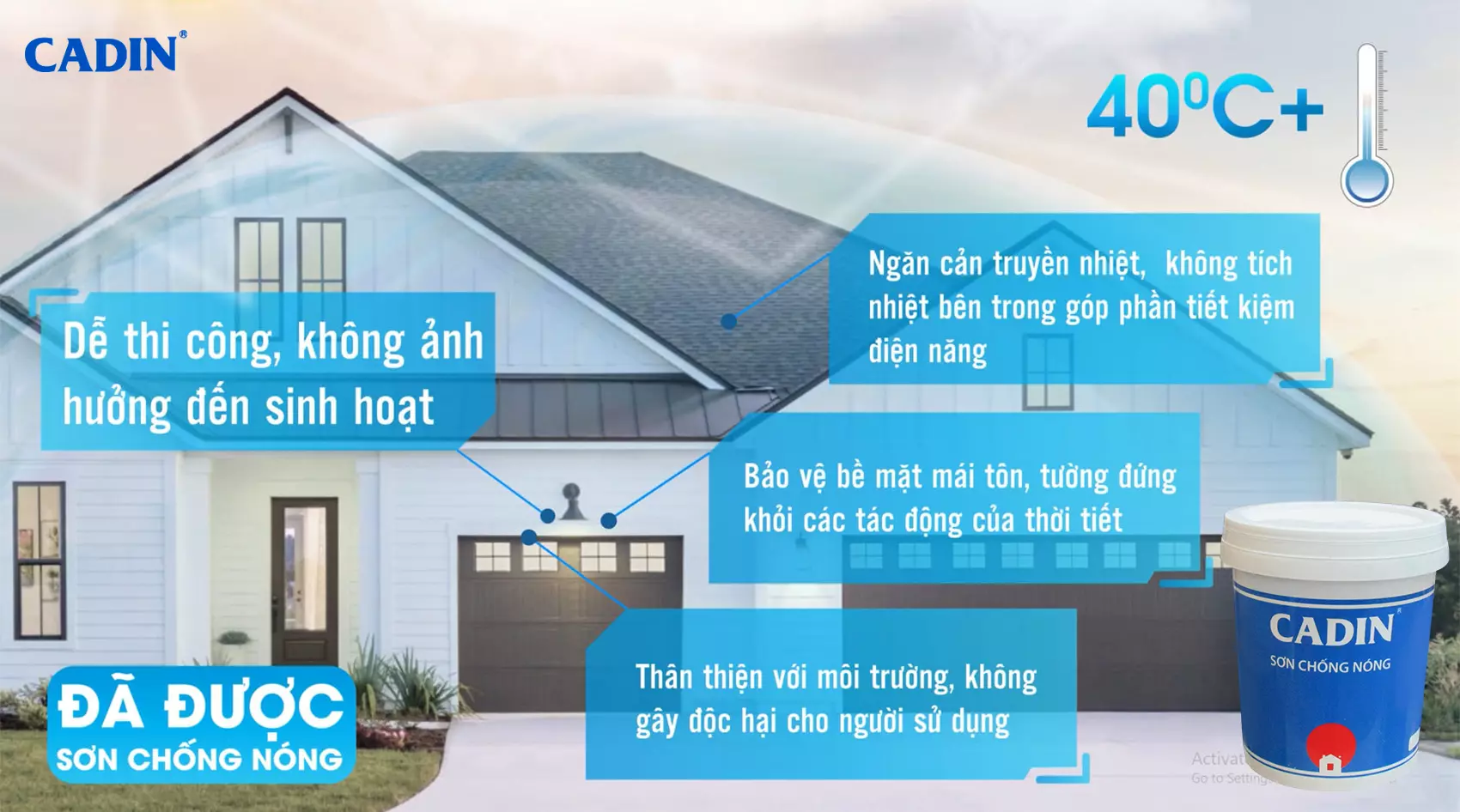 Sơn chống nóng Cadin chống nóng hiệu quả