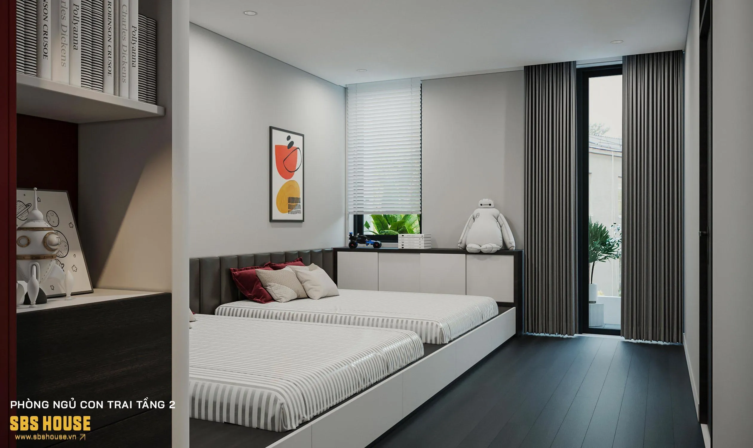 phòng ngủ dành cho 2 bé trai 10 tuổi
