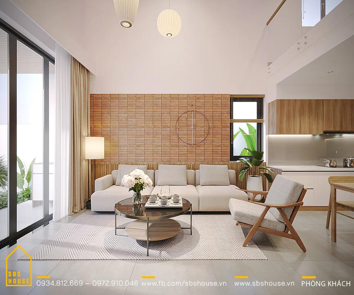 nội thất tối giản nhà ống 2 tầng hướng Tây