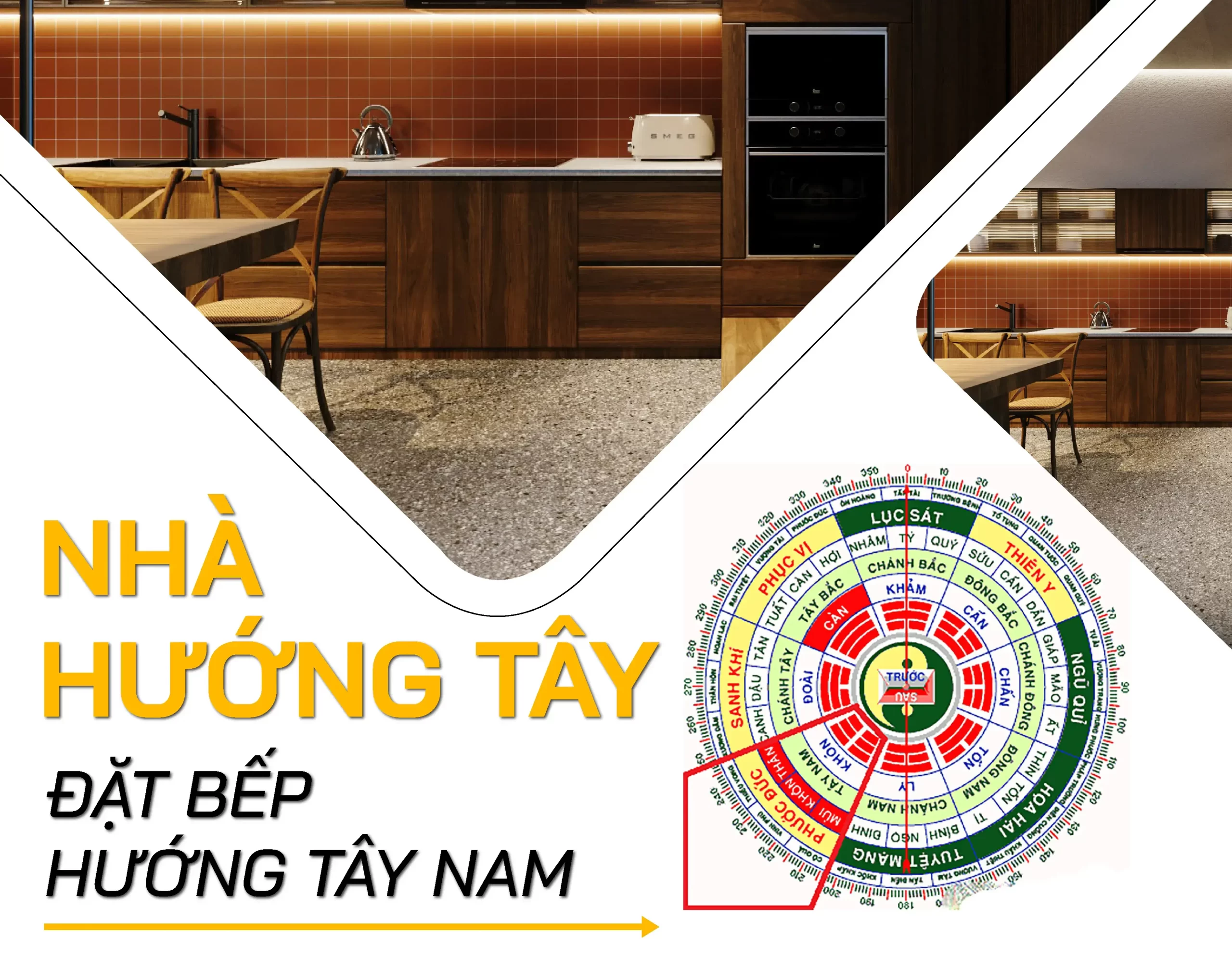 Nhà hướng Tây nên đặt bếp ở hướng Tây Nam