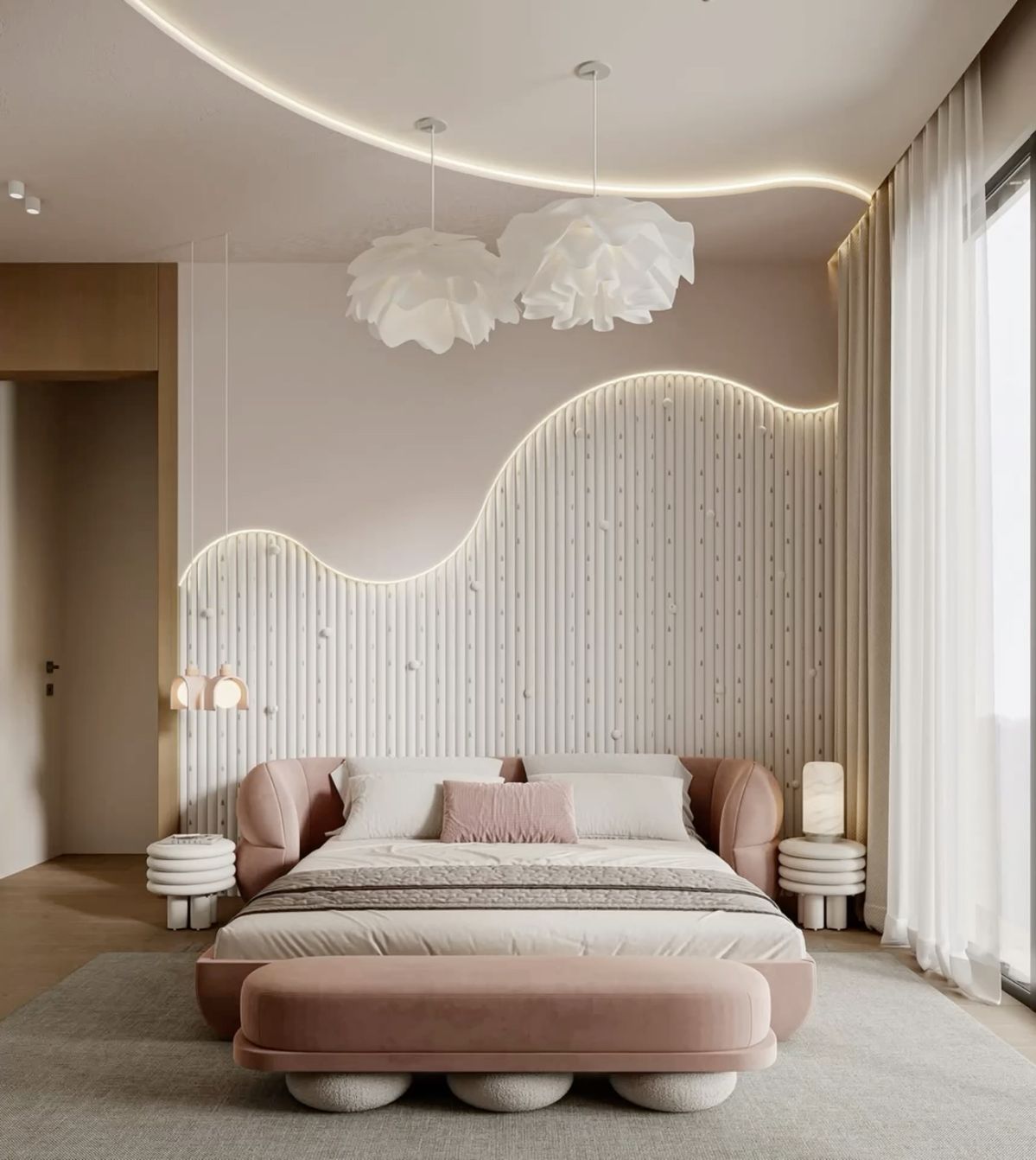 mẫu phòng ngủ màu hồng đẹp