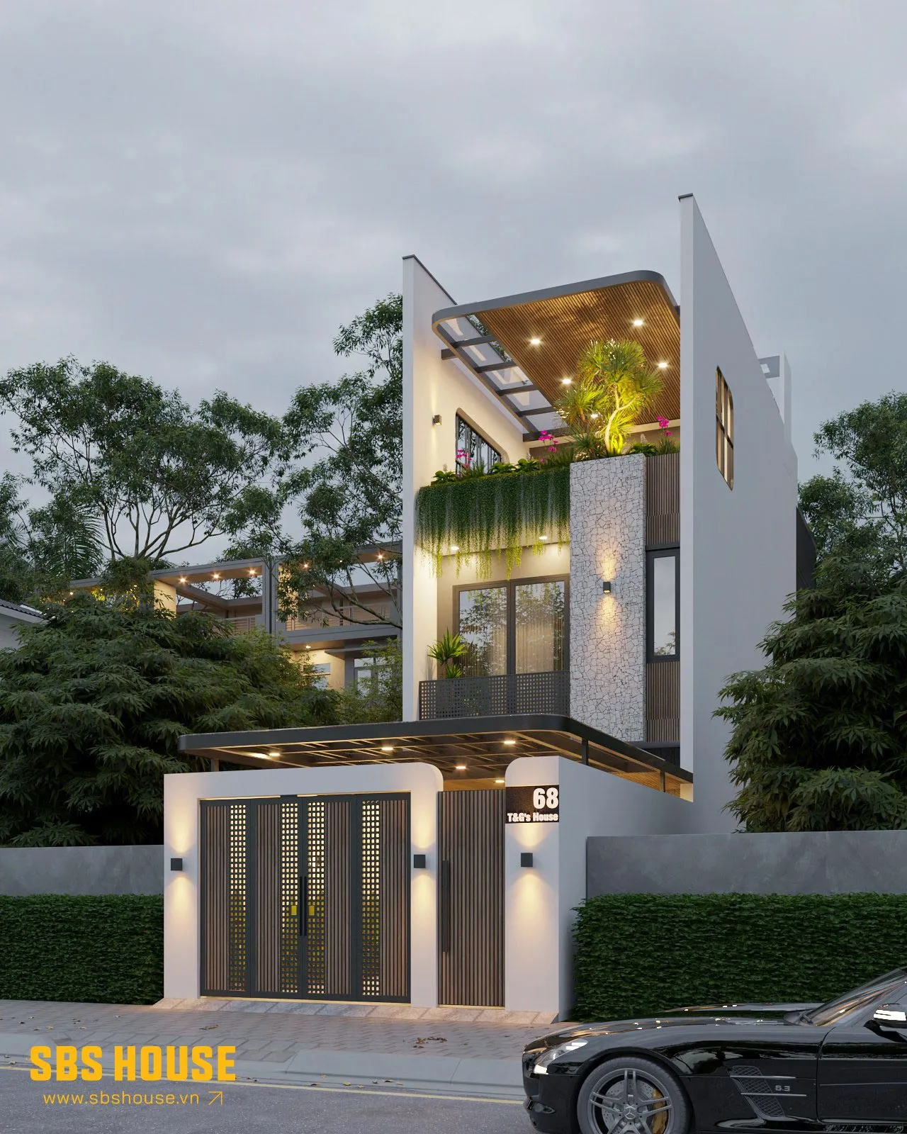 mẫu thiết kế nhà diện tích 120m2 4 phòng ngủ