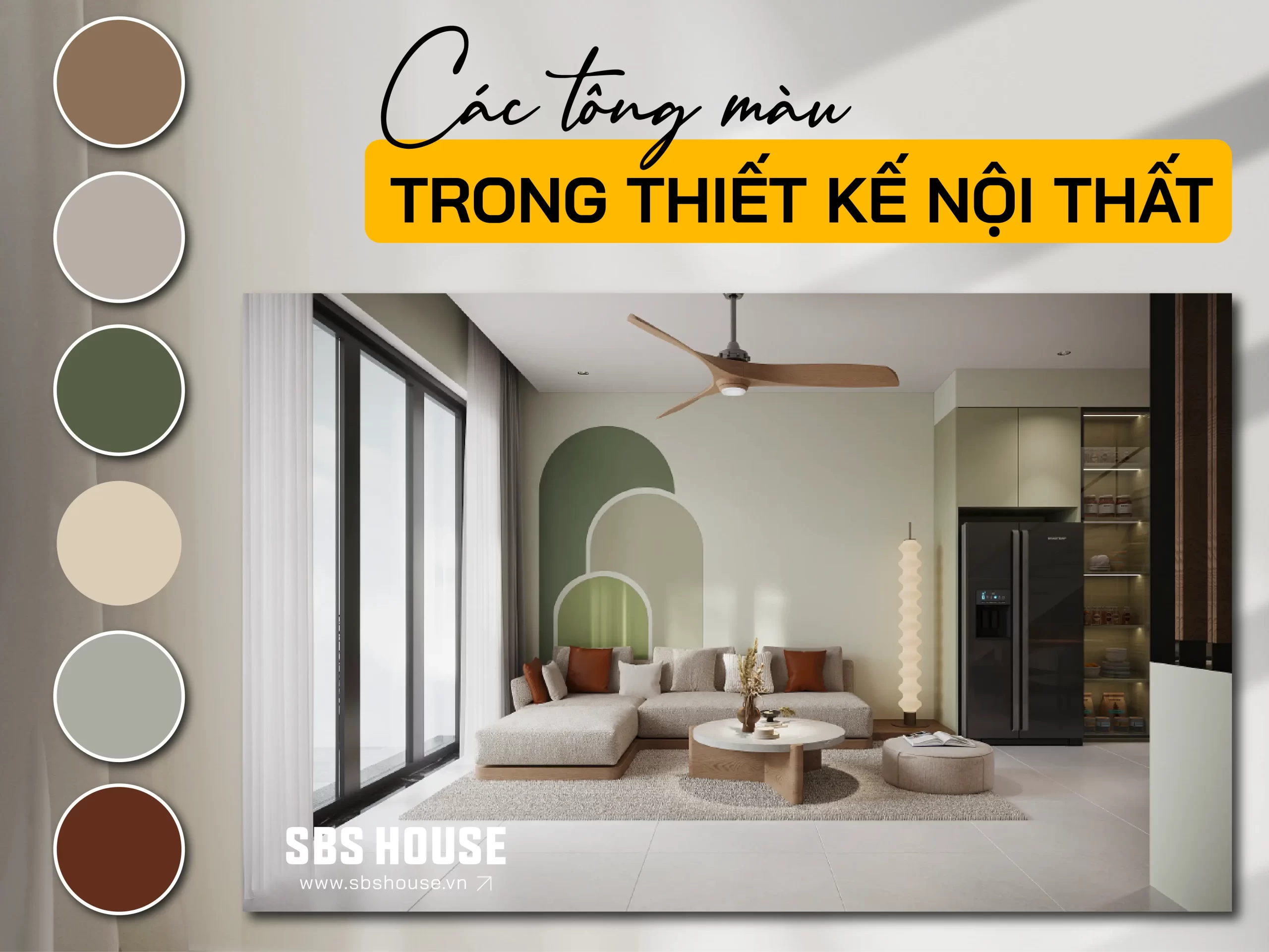 Các tông màu trong thiết kế nội thất đẹp, ấn tượng