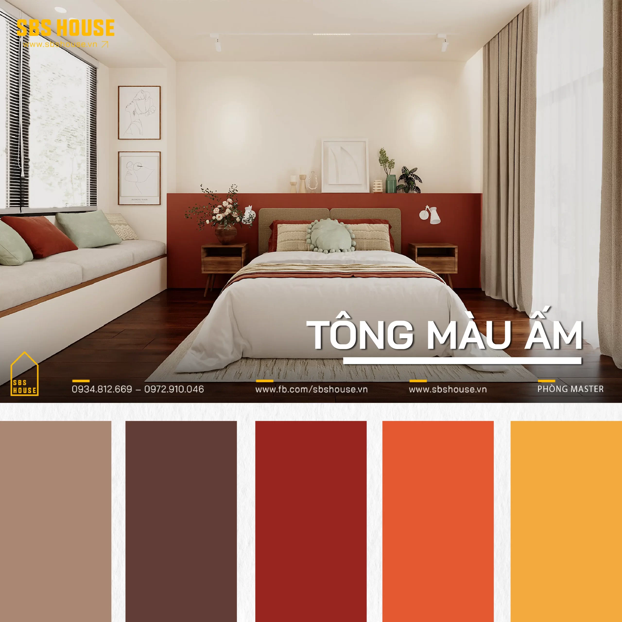 tông màu ấm trong thiết kế nội thất